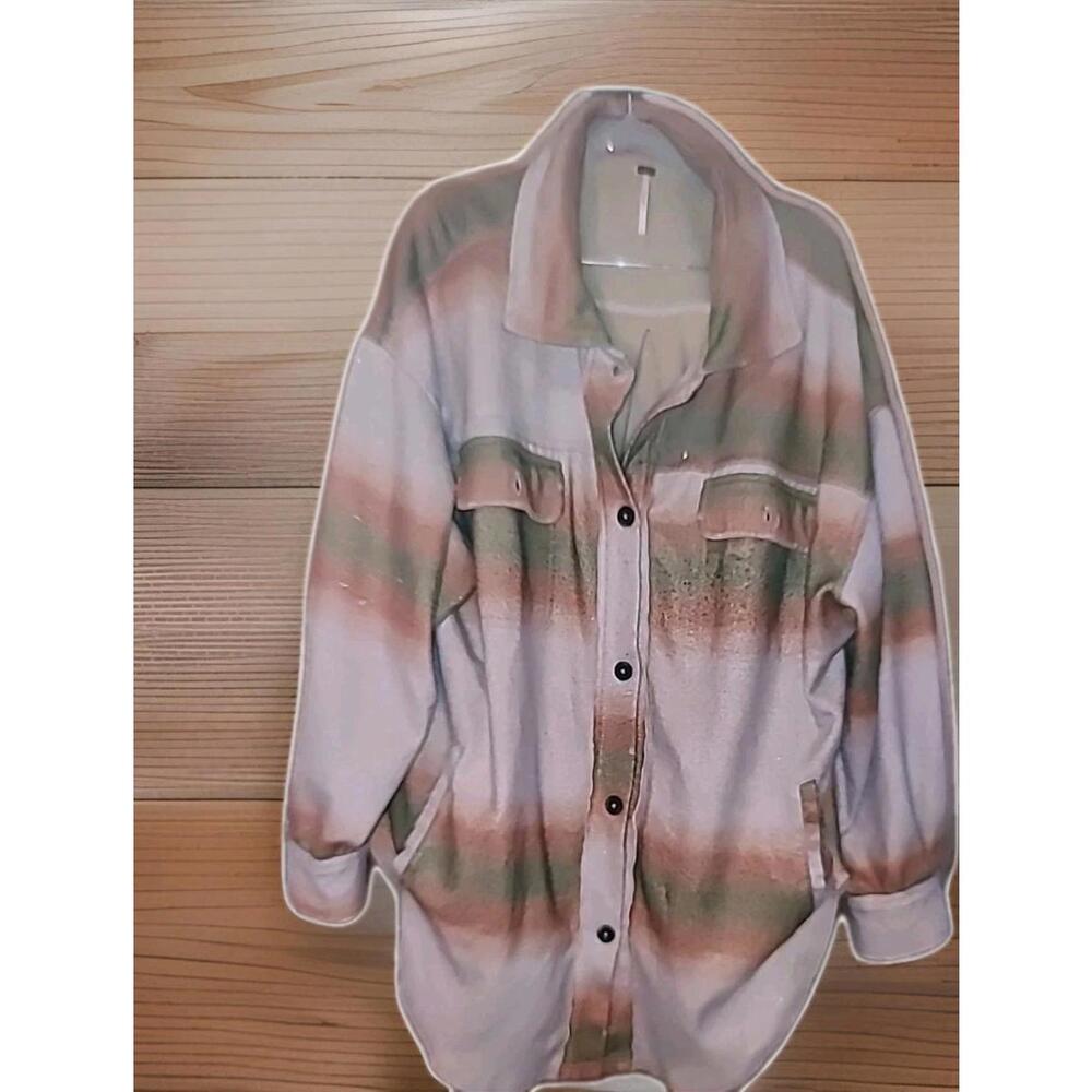 Free People Women’s Ombré Shacket L(12-14) western country boho hippie NWOT